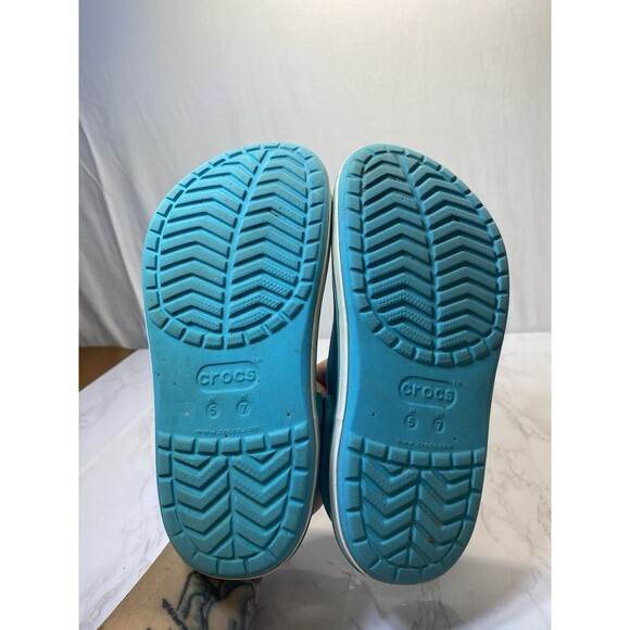 Crocs Men's Women's Bayaband Clog Slip On Size M5 W7 Digital Aqua White - Picture 5 of 7